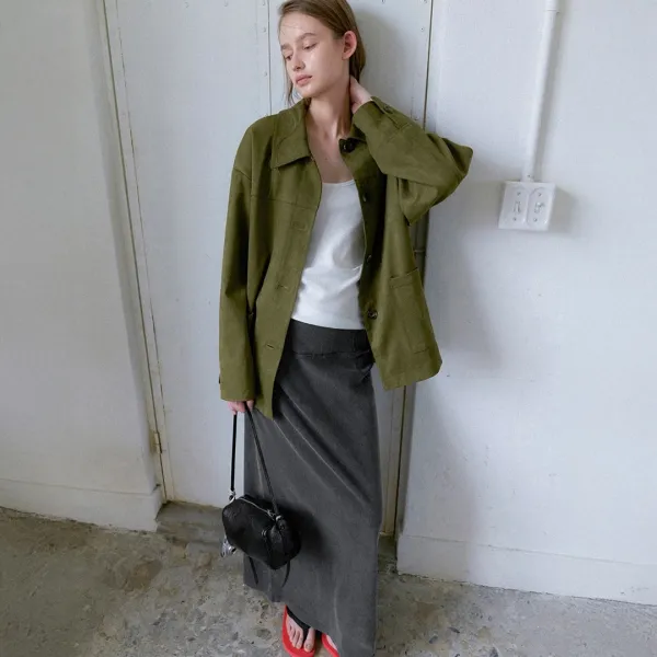 (JK-3075)SUEDE SET-UP CLASSIC HALF JACKET