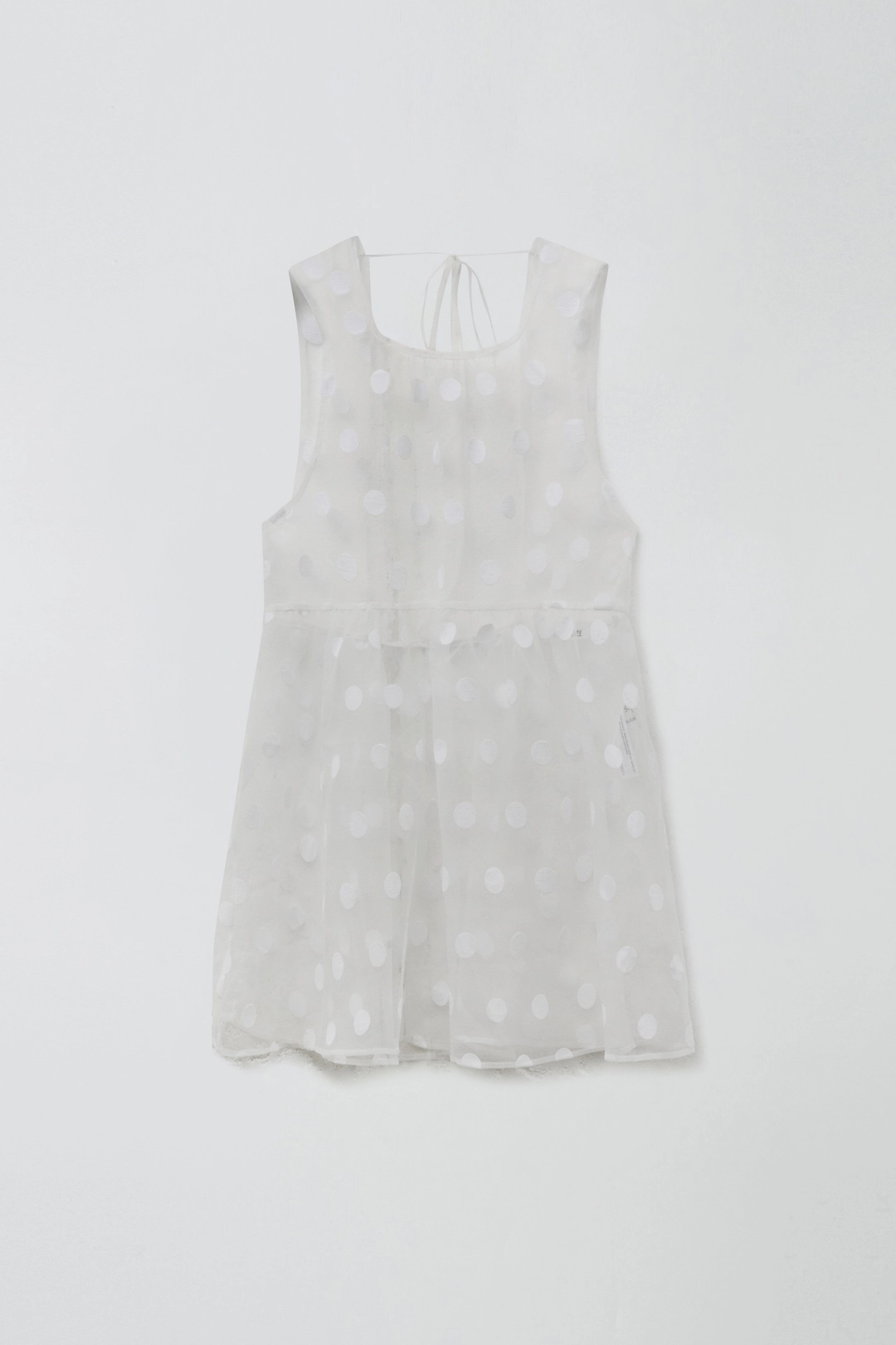 SHEER DOT ORGANZA DRESS_WHITE