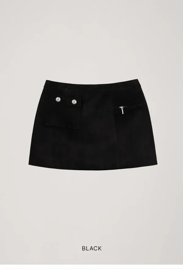 SUEDE MINI SKIRT_BLACK