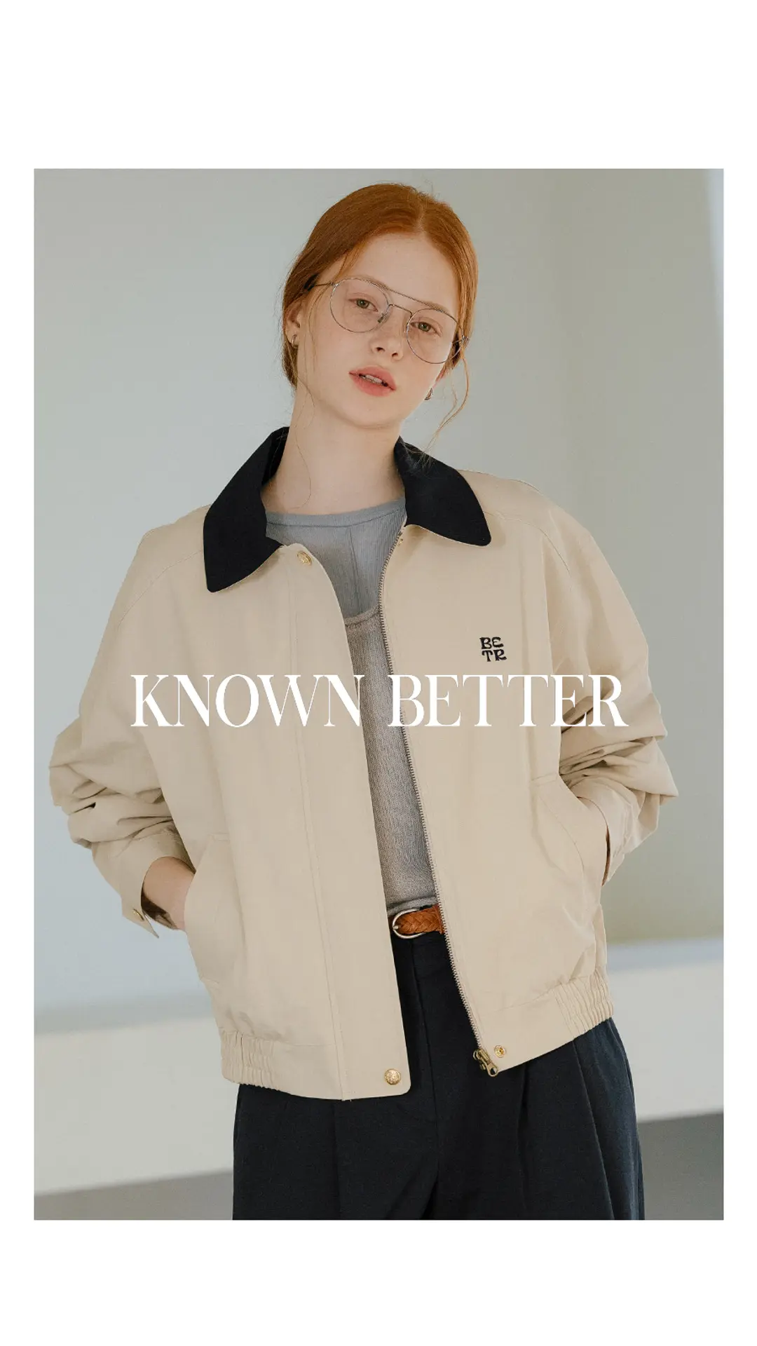 노운베러 Better embroidered blouson jumper_Beige 상품 이미지 3