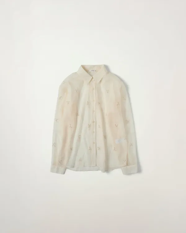 [10/23 순차배송] Flower Beaded Shirt [CREAM]