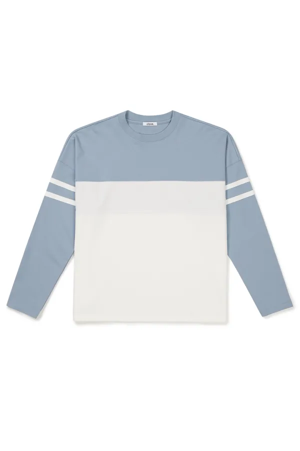 [24FW clove] Colorblock T-Shirt_Men (Sky Blue)