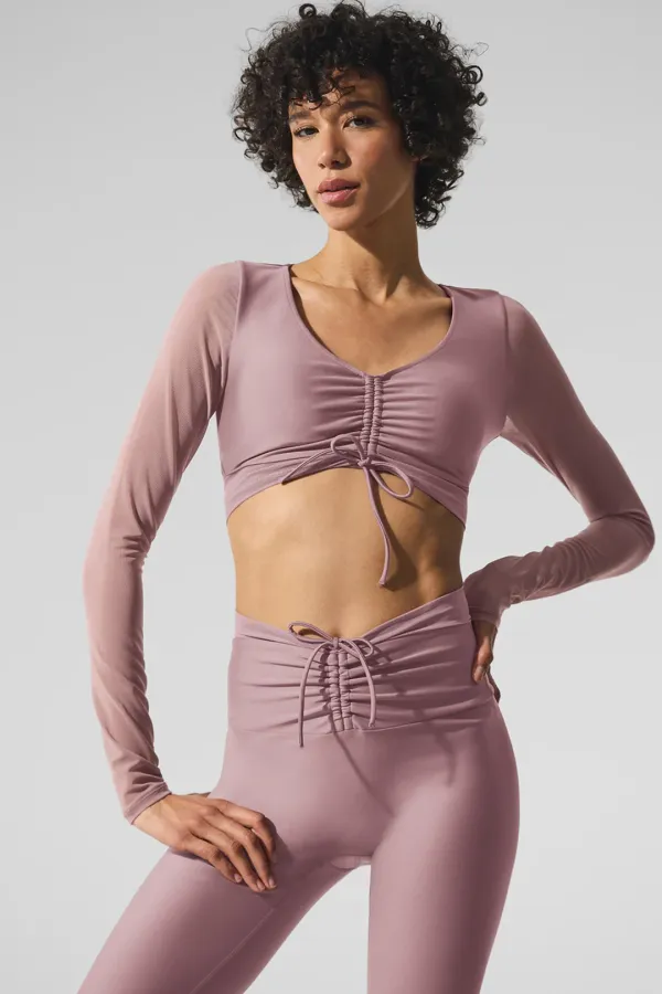 Airlift Mesh Divine Long Sleeve Bra - Smoky Quartz