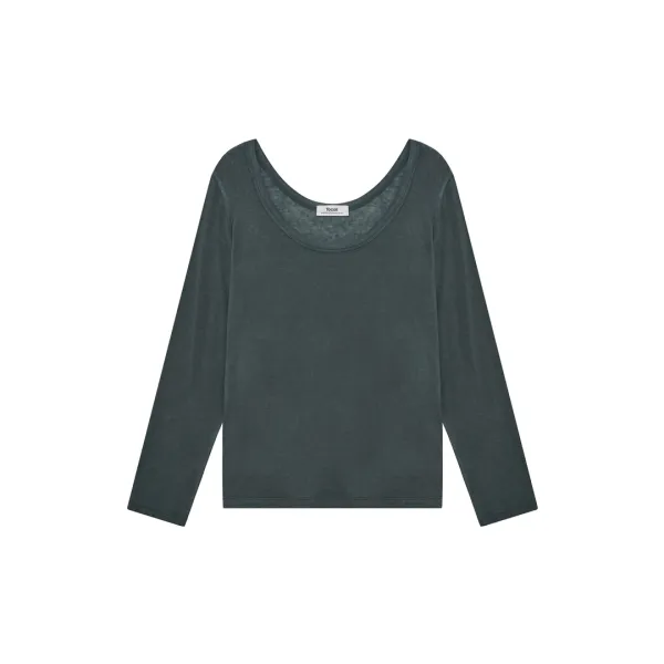 round neck long sleeve - khaki
