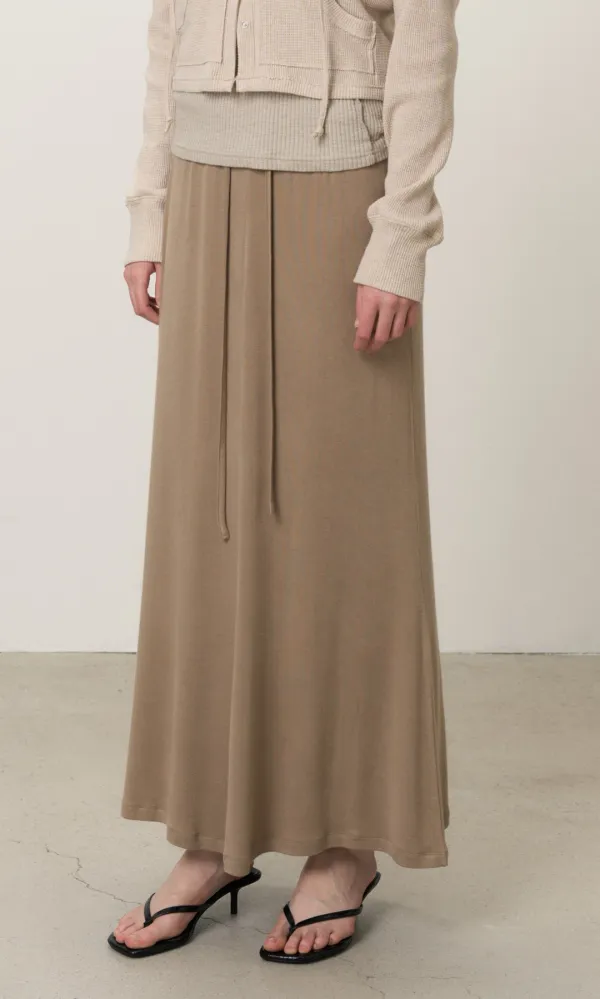 Soft Jersey Maxi Skirt_Beige