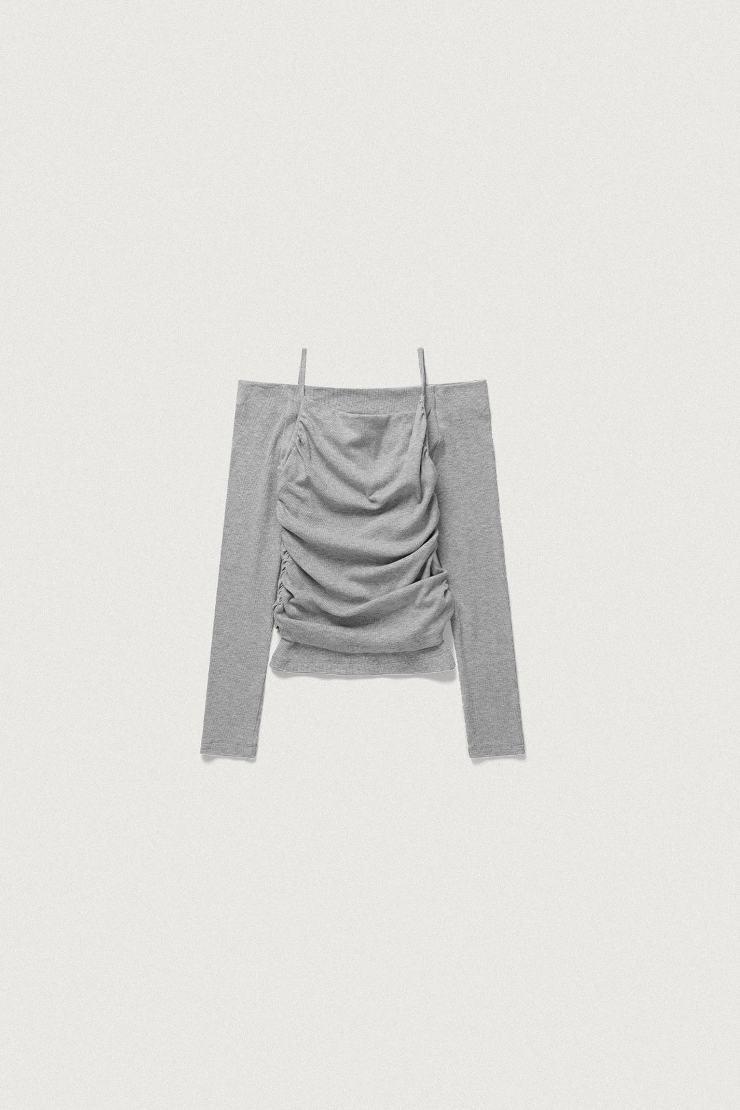샤드라마 TENDER LAYERED OFF SHOULDER T [MELANGE GRAY] 상품 이미지 1