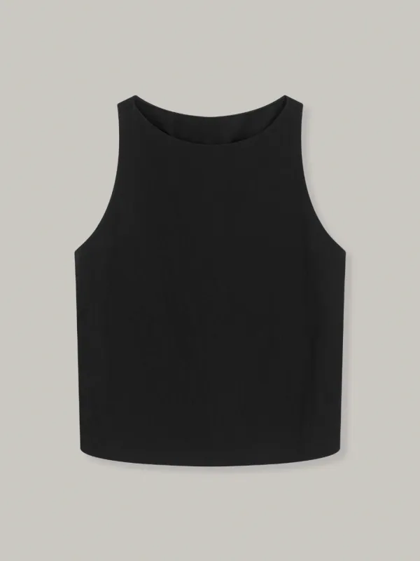 loop back sleeveless (black)