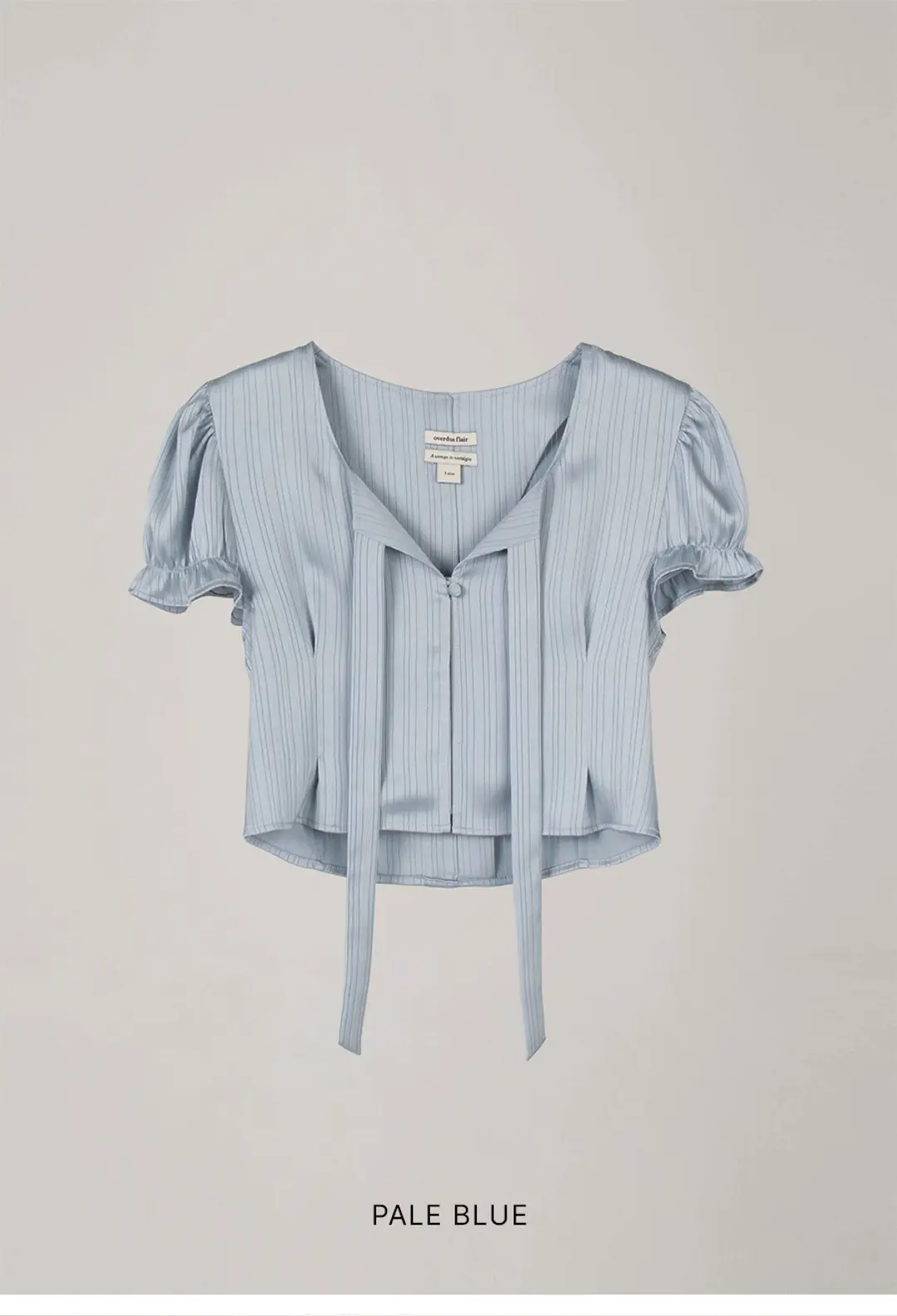 오버듀플레어 STRIPE JACQUARD CROP BLOUSE_PALE BLUE 상품 이미지 3