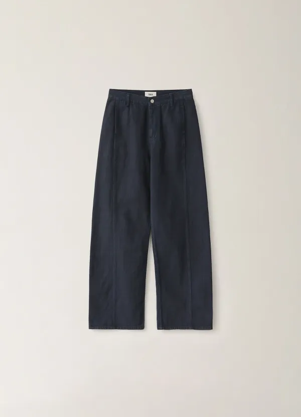 Curved Slub Denim - Dark Blue (10월 말 순차배송)