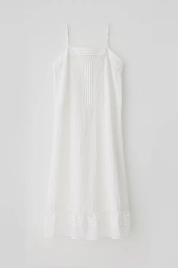 T/T Pin-tuck slip long one-piece (white)