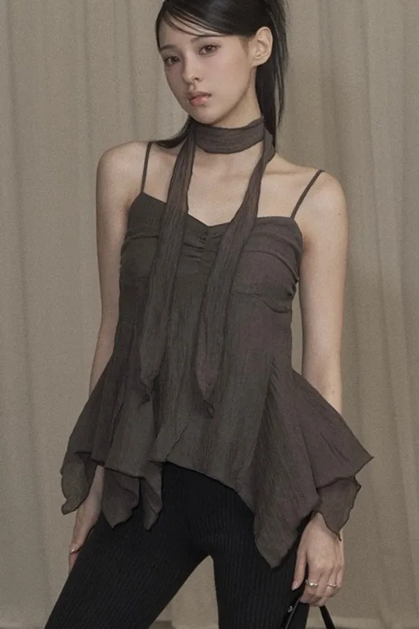 Ethnic Scarf Top (brown)