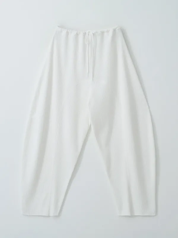 7th /Waffle Round Shape Jogger Pants (White)