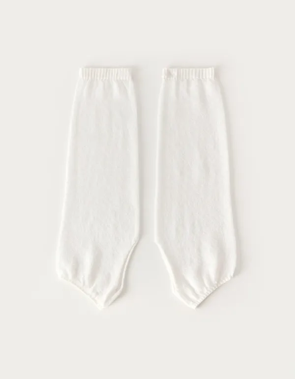 See-Through Open-Toed Knit Socks - Ivory