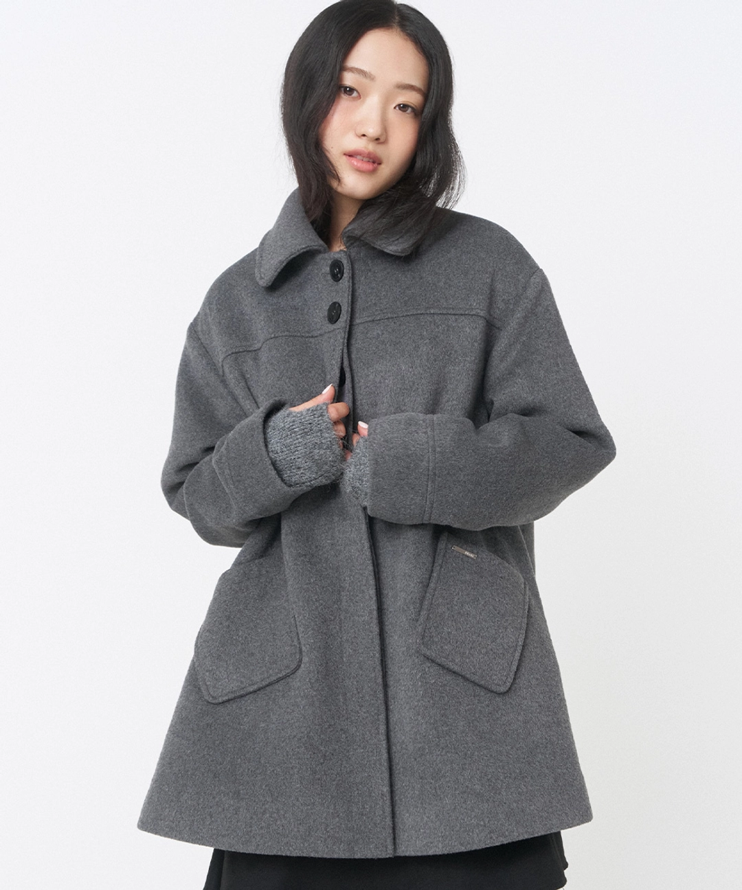미세키서울 Slate half coat GREY 상품 이미지 1