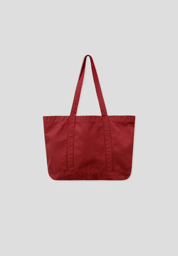 Canvas washing tote bag (red)