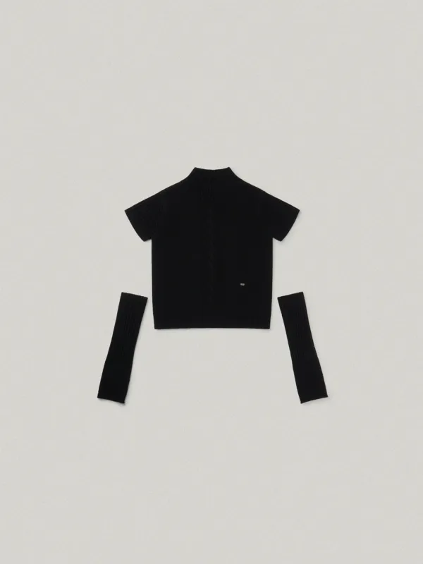 Emver Half Neck Warmer Knit - Black엠버 하프 넥 워머 니트