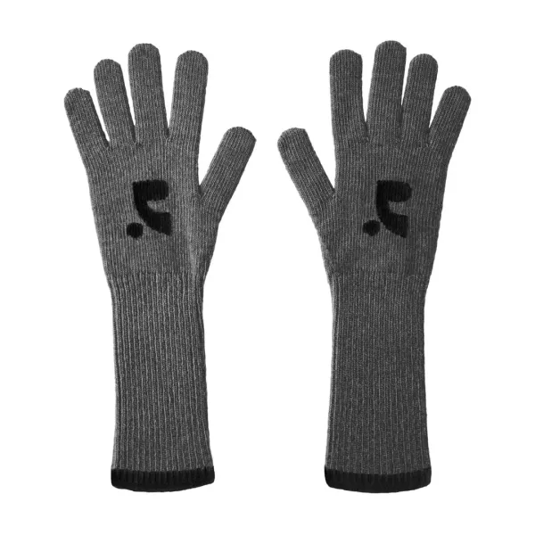 KNIT LONG GLOVE - GREY