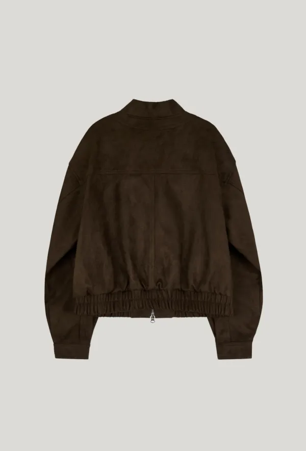 faux suede blouson_brown