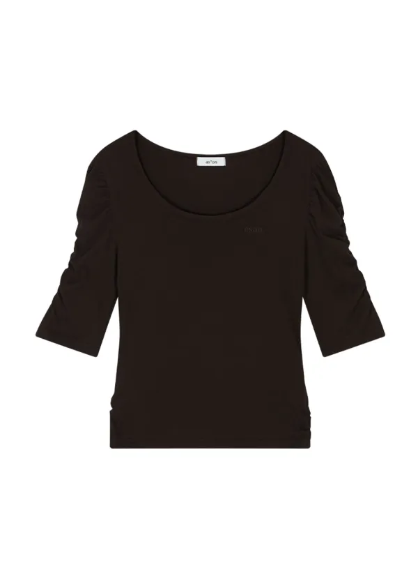 CRINKLE PUFF TEE / WINE