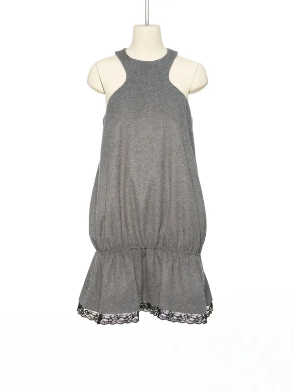 FW25 UNDERLINE GRAY HALTER NECK DRESS