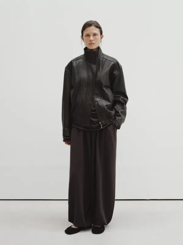leather jumper (deep brown)