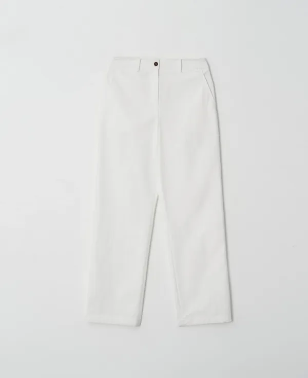 Cotton Straight Pocket Pants_WHITE