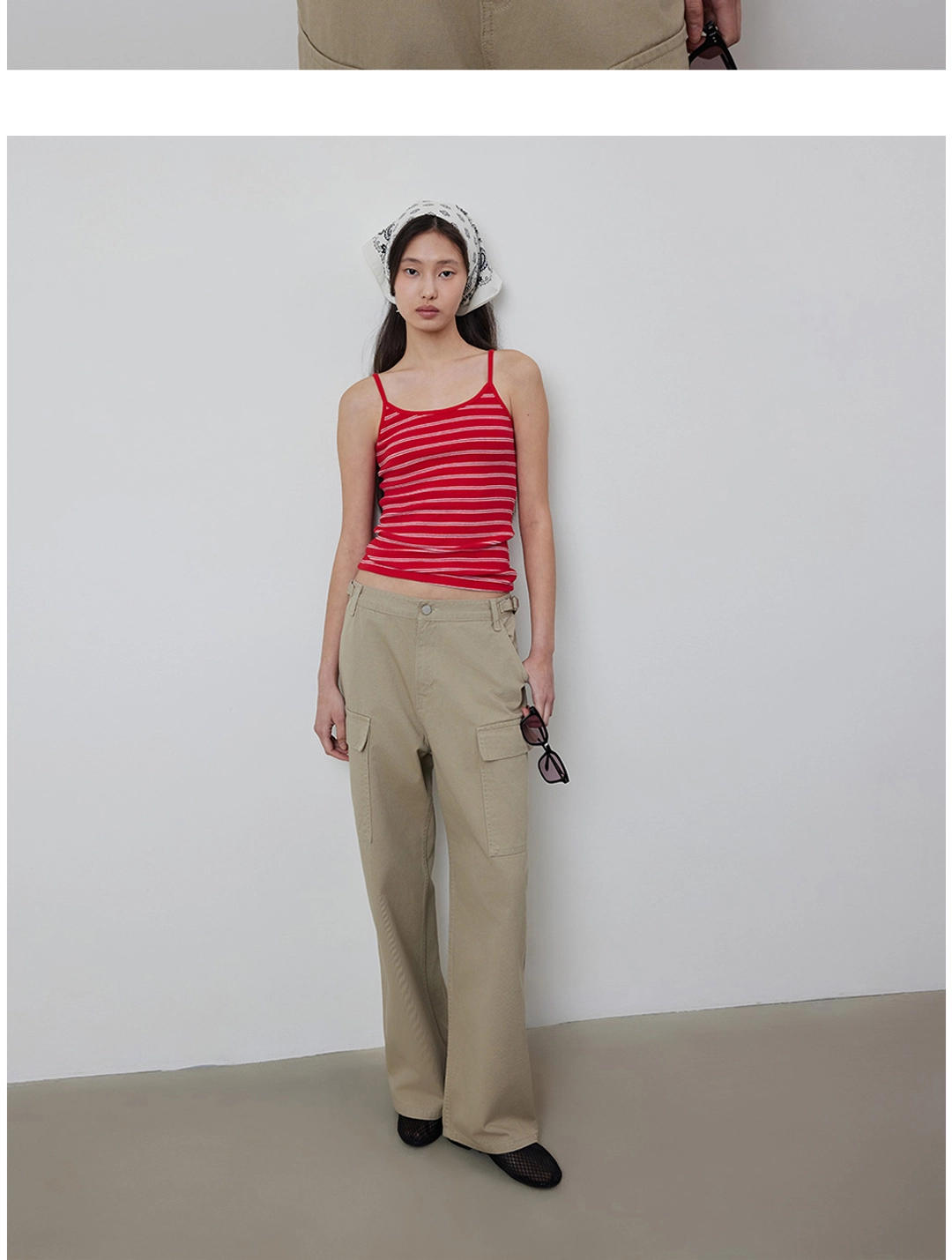 퀸스래빗 Cotton Chino Washing Buckle Straight Cargo Pants 상품 이미지 3