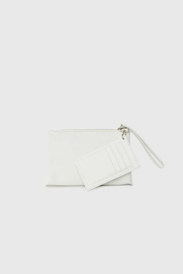 Leather Strap Double Pouch (Ivory)