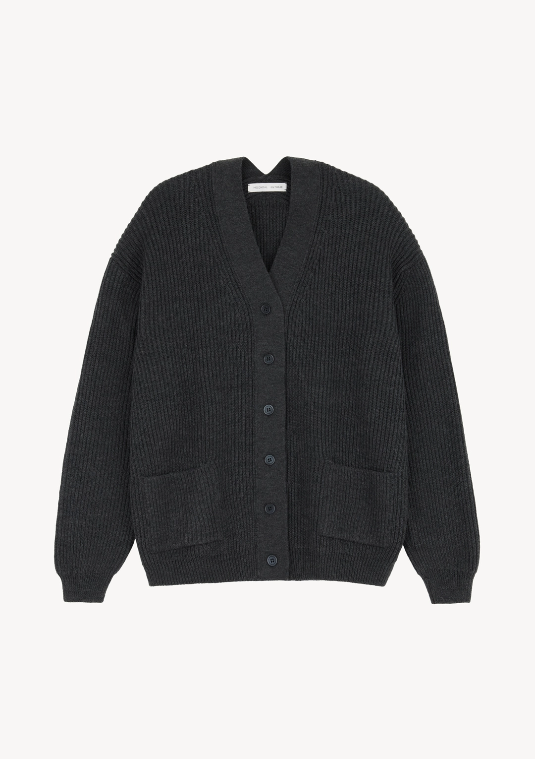 문달 Pauline Ribbed Cardigan in Charcoal 상품 이미지 1