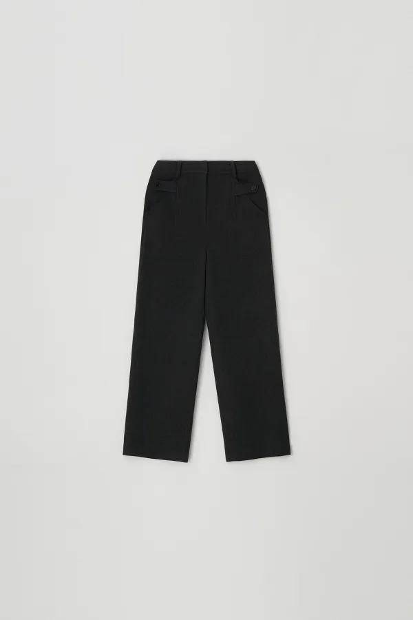 Button Epaulet Pants (charcoal)