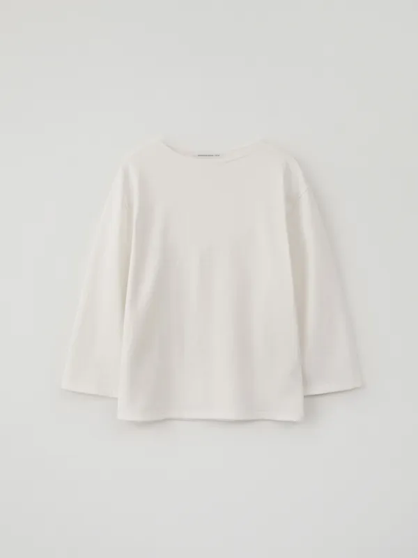 Essential Cotton Boatneck Tee(Ivory)