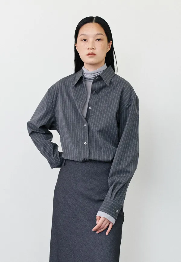BON STRIPE SHIRT - GRAY STRIPE