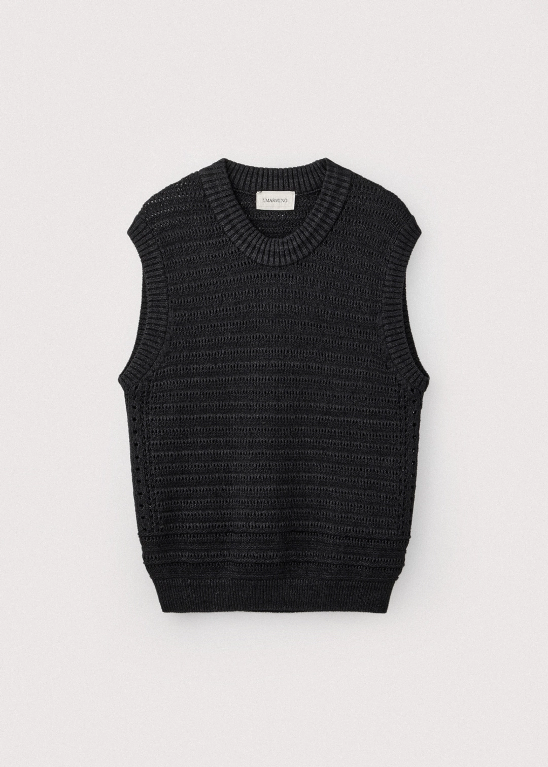 우마뭉 Paper & boucle crochet vest_Washed black 상품 이미지 3