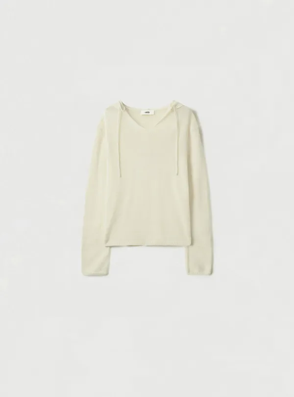[2ND] AIRY HOOD KNIT - IVORY