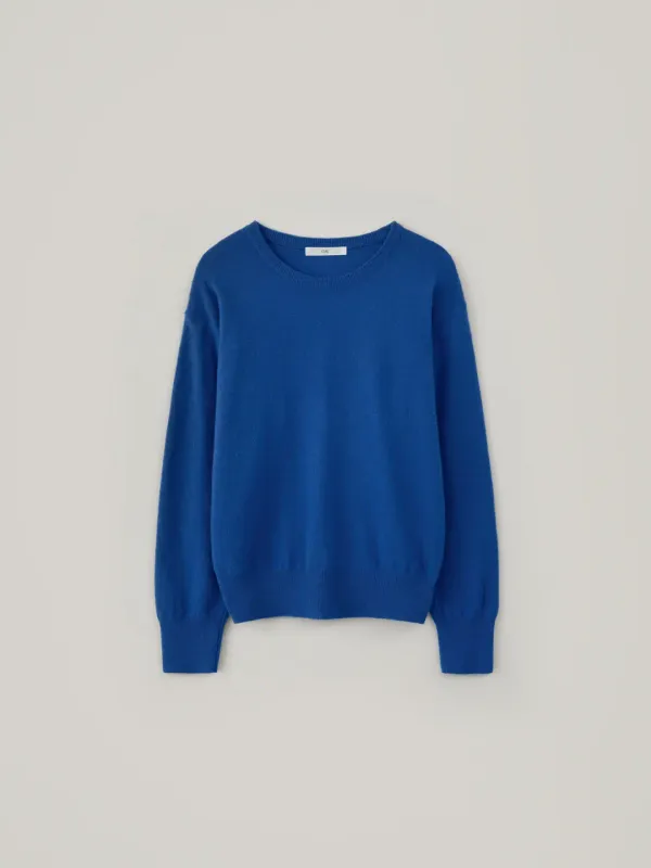 [Cashmere] Dolce Round Knit - Blue