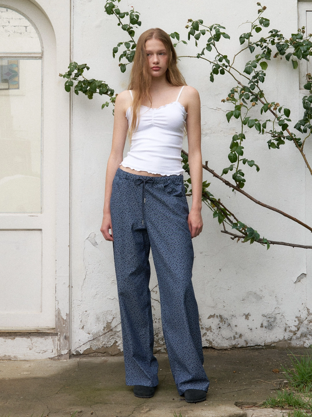 헤더먼트 flower pattern cotton pants (blue) 상품 이미지 1