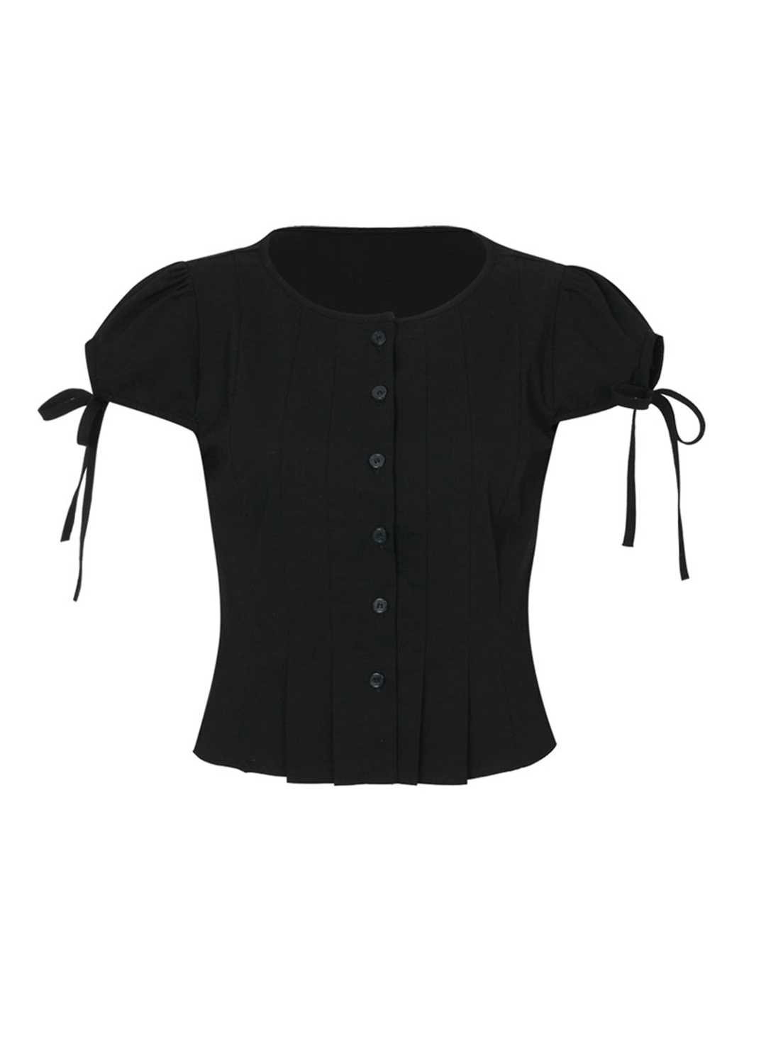 루루서울 Classic Pin Tuck Blouse (Black) 상품 이미지 3