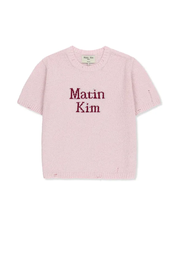 HALF SLEEVE LOGO PULLOVER FOR WOMEN IN PINK