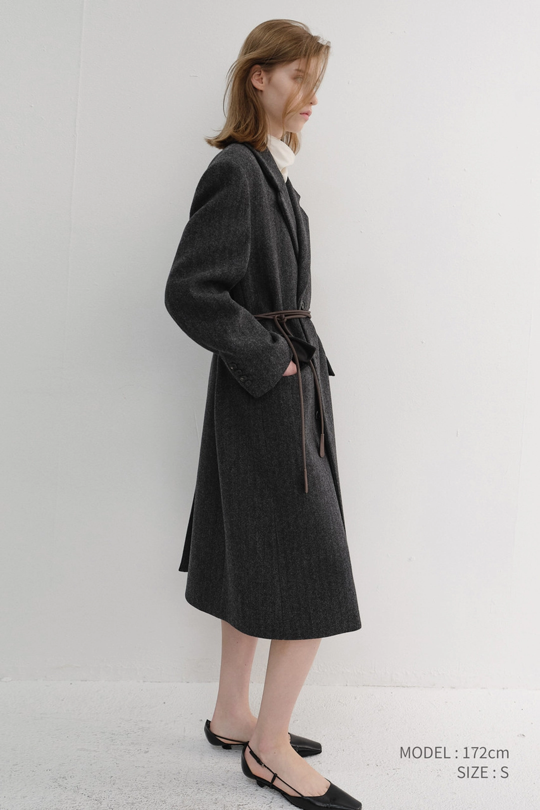 던스트 UNISEX BOXY TAILORED COAT GREY HERRINGBONE_UDCO6D124G2 상품 이미지 1