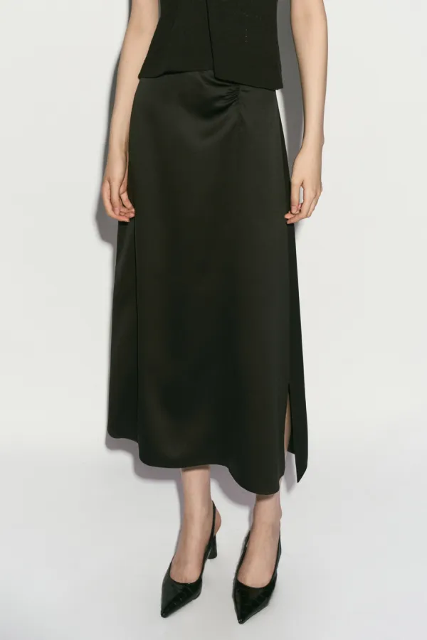 DRAPED SILKY SKIRT