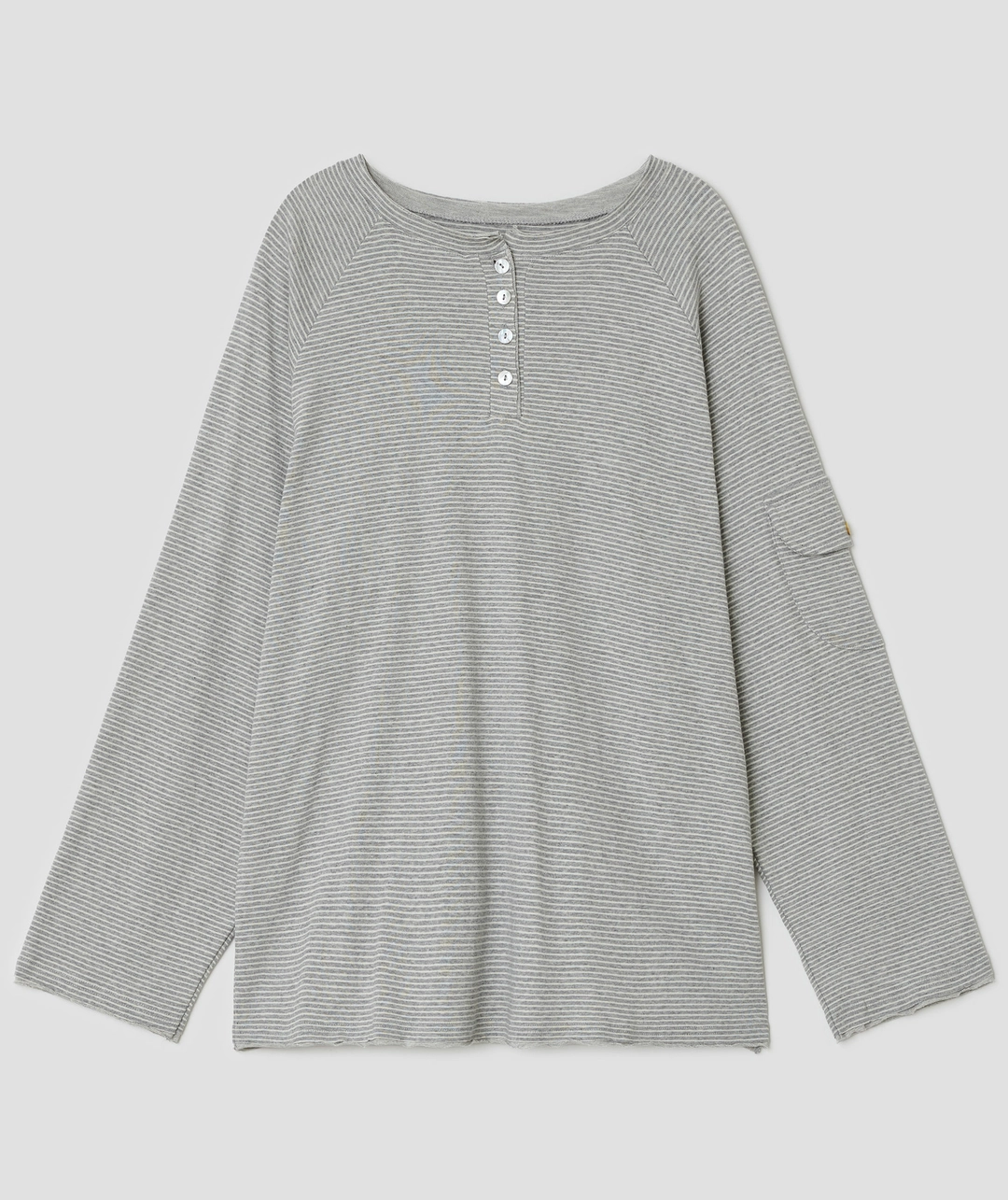 타입서비스 Raglan Henley Pocket Top [Gray] 상품 이미지 1