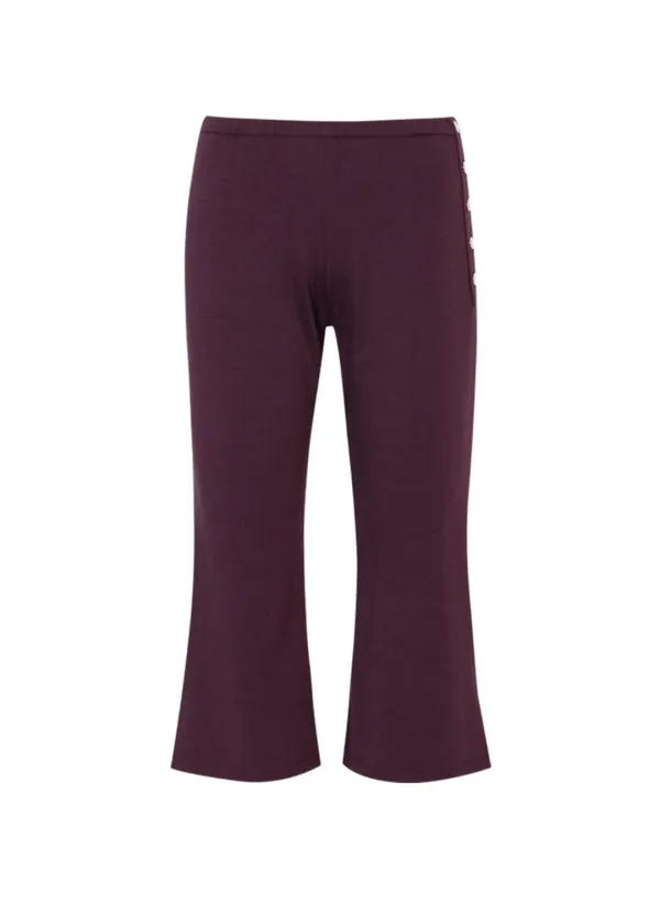 Button Capri Pants (Purple)