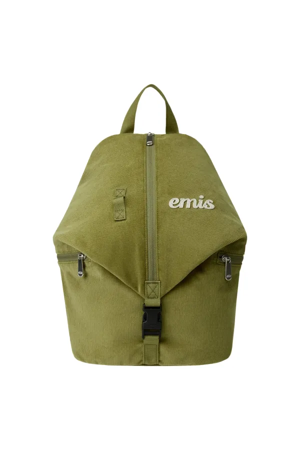 CORDUROY CONVERTIBLE BACKPACK-OLIVE