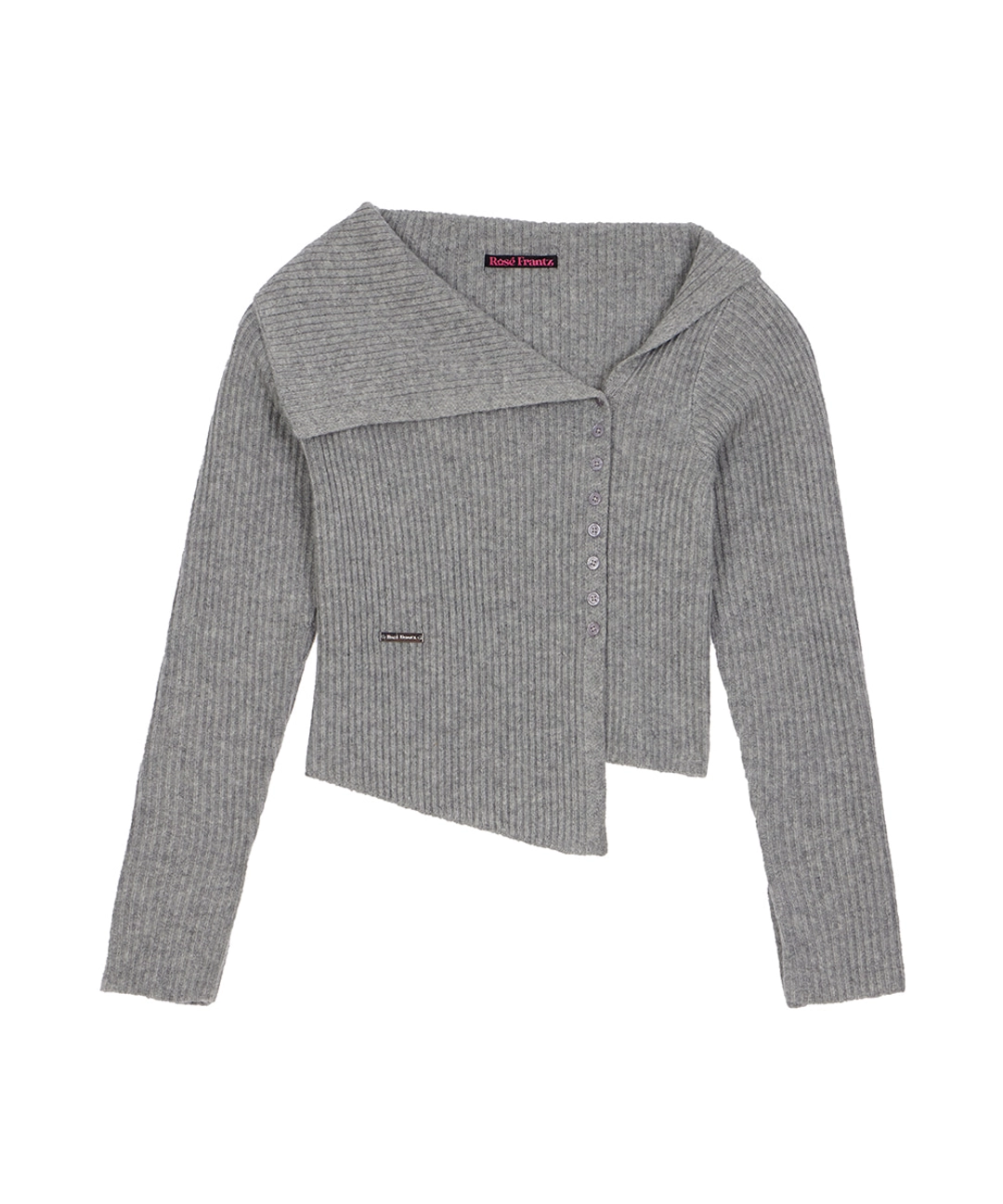 로제프란츠 Unbalance Collar Button Knit [Gray] 상품 이미지 1