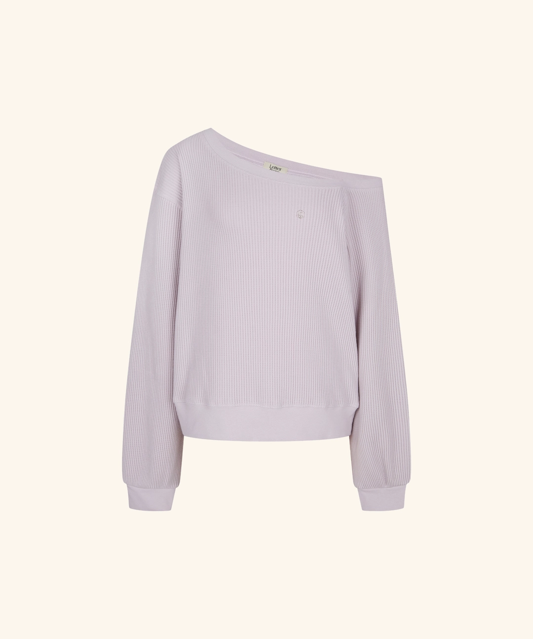 레터프롬문 More Waffle Off-Shoulder Sweatshirt (Purple) 상품 이미지 1