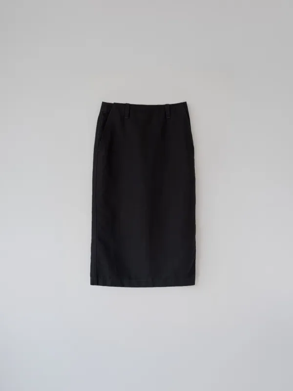 Linen H-line Skirt (Black)