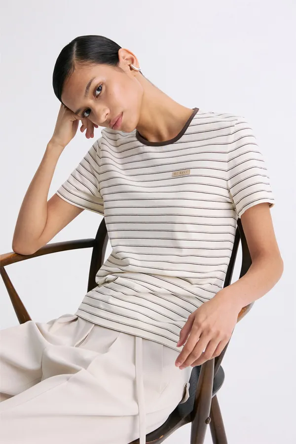 ROUND-NECK STRIPED T-SHIRT