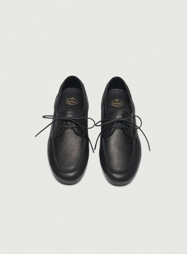 Leather Boat Loafers_Black