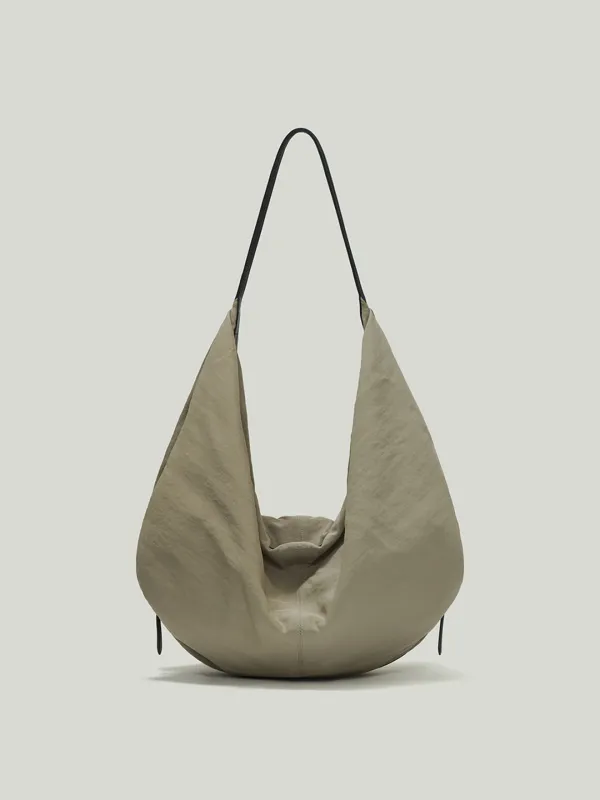 Nylon Big Shoulder Bag Khaki Beige