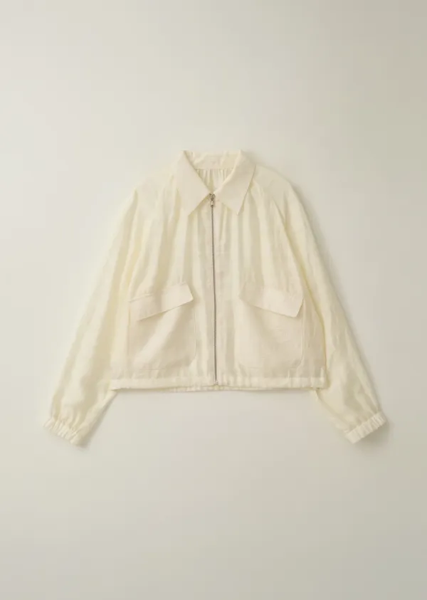 SHEER SHIRRING BLOUSON (cream ivory)